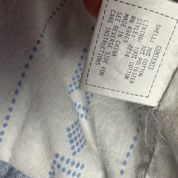 VTG 80s Mulberry Chambray Jacket Zip Closure, Cinch Bottom With Drawstring - Picture 10 of 10